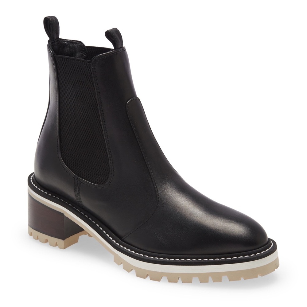 Aquatalia Sam weatherproof leather boots Black 7.5 New